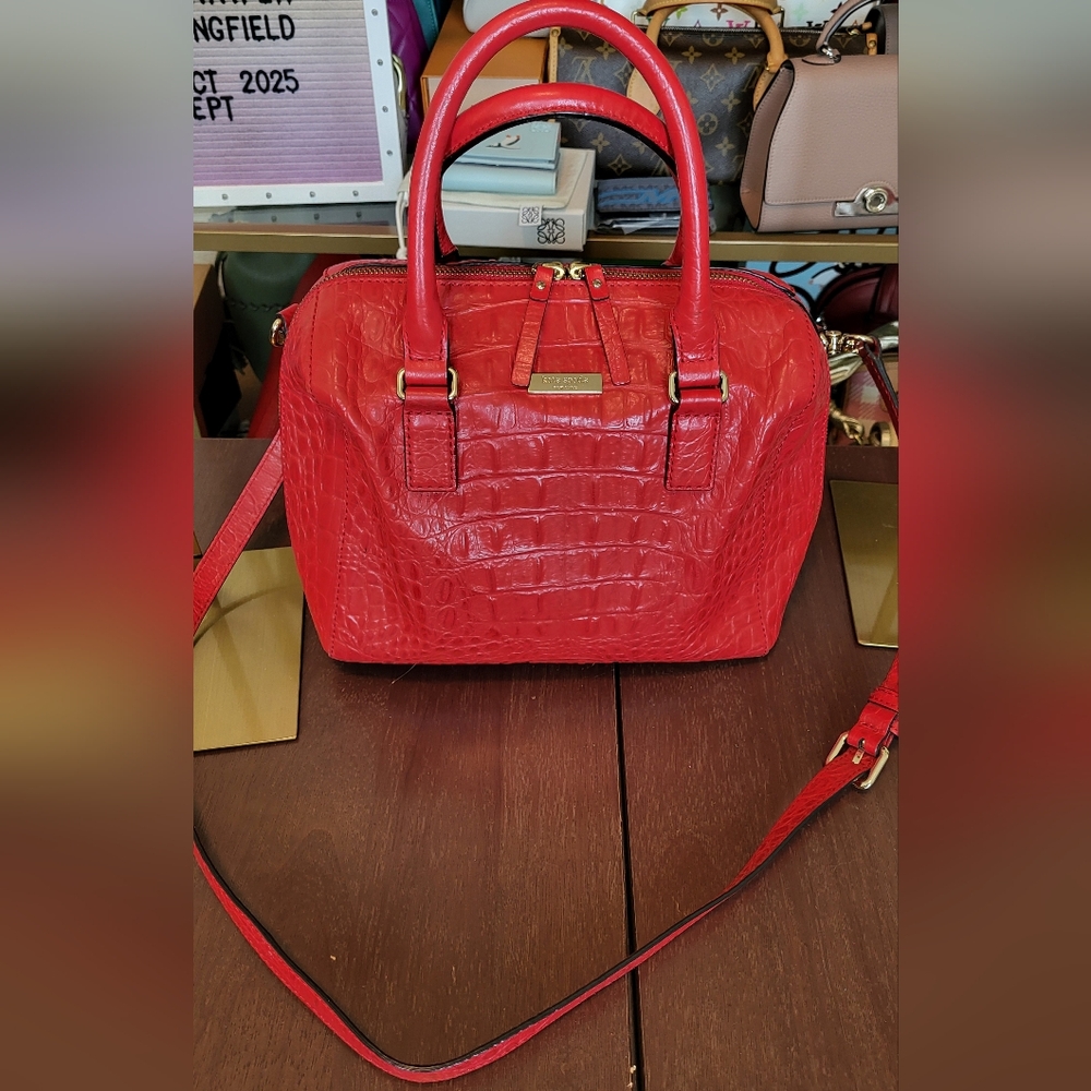 EUC Rialto Place Alessa Croc KATE SPADE Satchel Bag Red